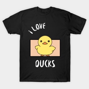 Cute Yellow Duckling - I Love Ducks T-Shirt